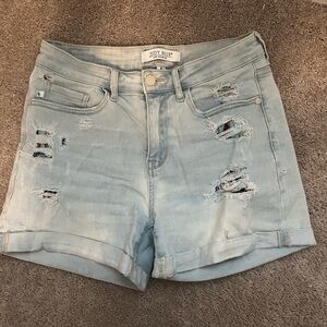 Judy blue  Light Blue Distressed Jean Shorts